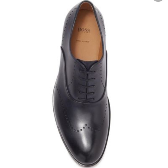 Hugo Boss Shoes | Hugo Boss Oxford Black Leather Dress Shoes Men | Color: Black | Size: 9.5 | Littlepet's Closet